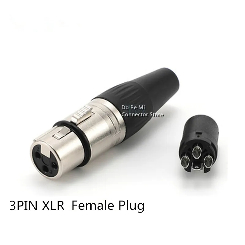 2pcs/lot 3 Pin XLR Male Plug MIC Cable Wire Connector Nickel Plated 3Pole XLR Plug Microphone  Replace the NEUTRIK YS177 YS176