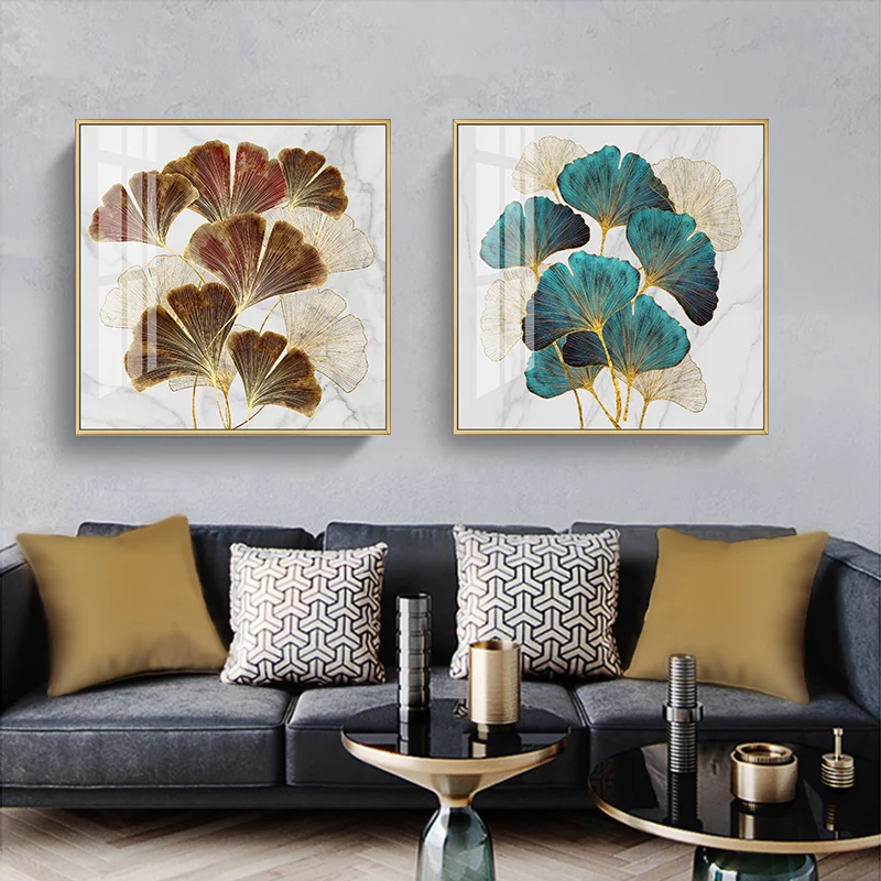 Abstract Flower Prints for Home Decor, Scandinavia Poster, Ginkgo biloba, Wall Art, Canvas Painting, Living Room, Kids Room