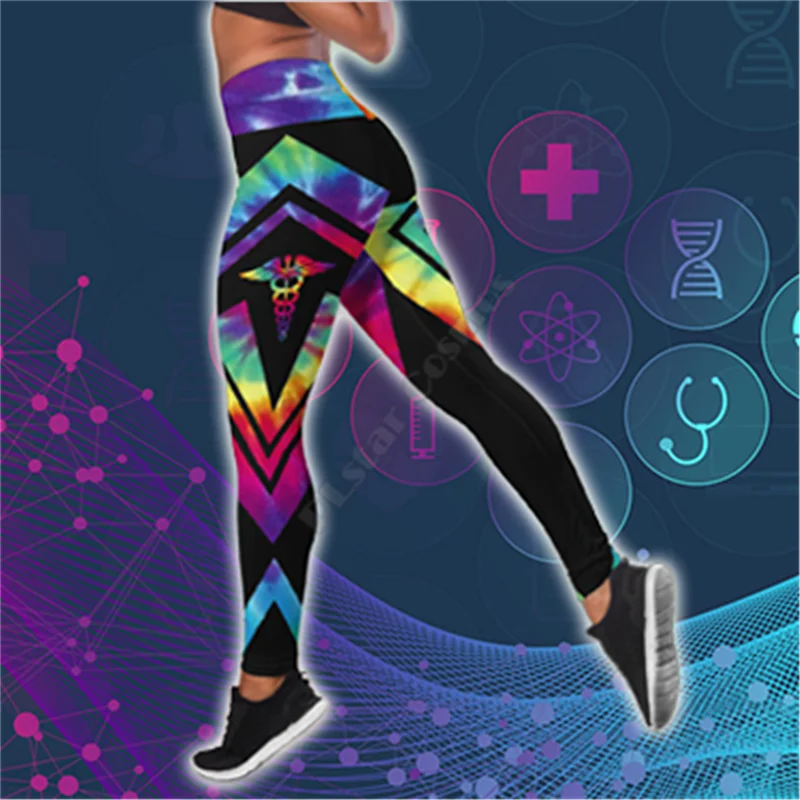 Premium Nurse Combo Outfit Leggings and Hollow out Tank Top Suit Yoga Fitness Soft Legging Summer Women For Girl