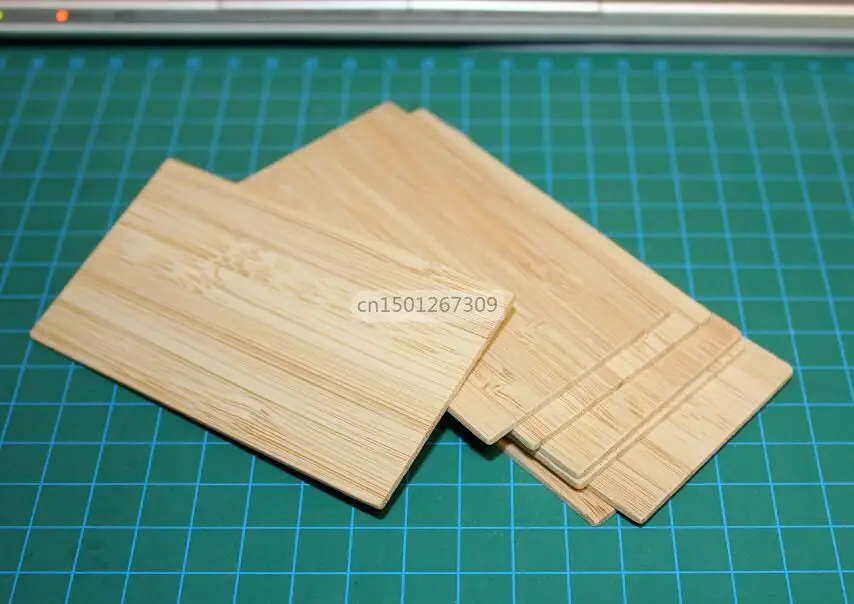 Thickness 2mm Unfinished Rectangular Blank Bamboo Business Cards For Laser Engraving