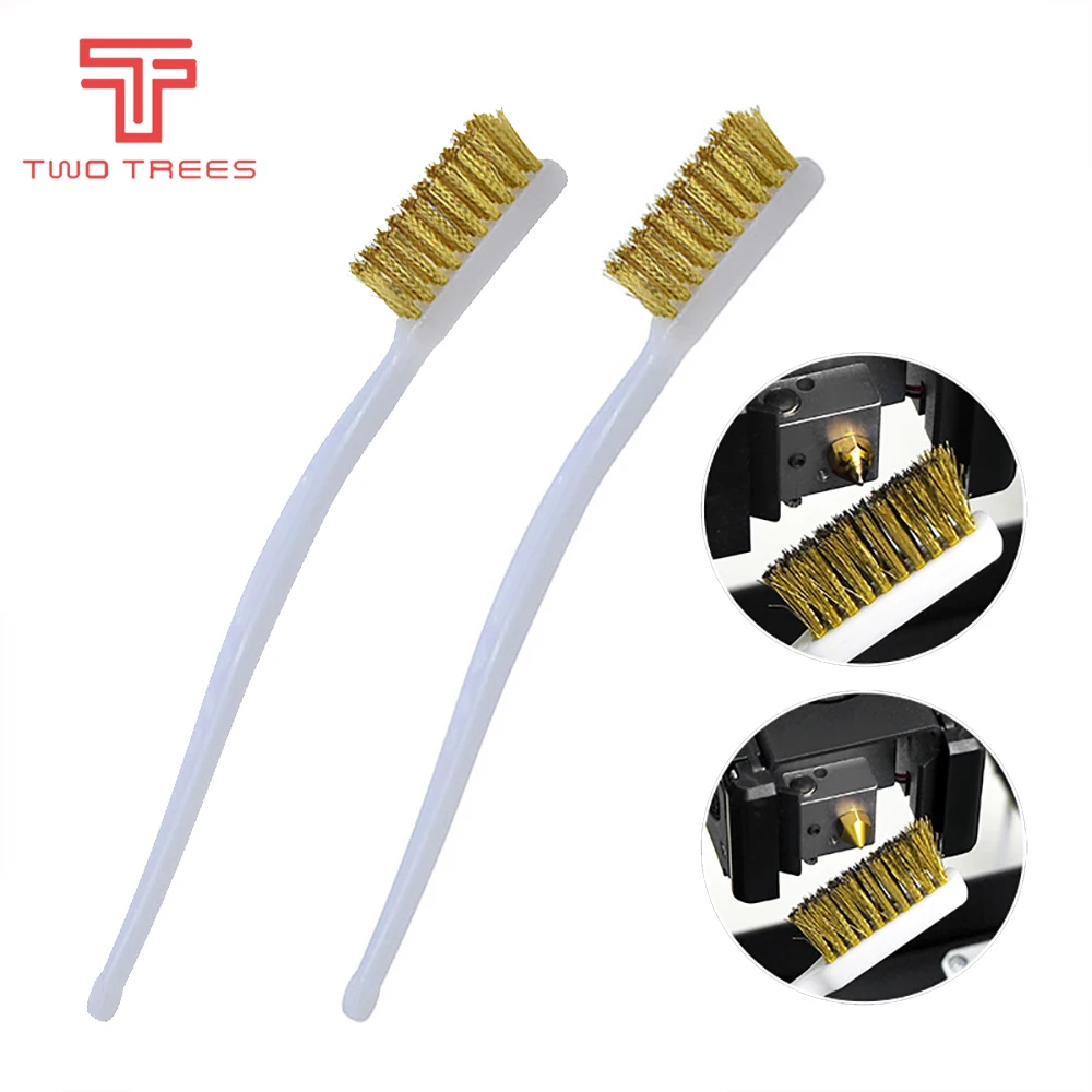 3D Printer Cleaner Tool Copper Wire Toothbrush Copper Brush Handle For Needle Nozzle Block Hotend Cleaning Hot Bed Cleaning Part