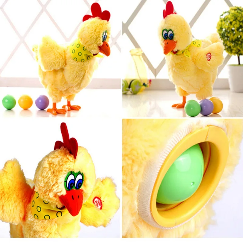 Electric Musical Dancing Chicken Laying Egg Doll Raw Crazy Singing Dancing Electric Pet Plush Funny Toy