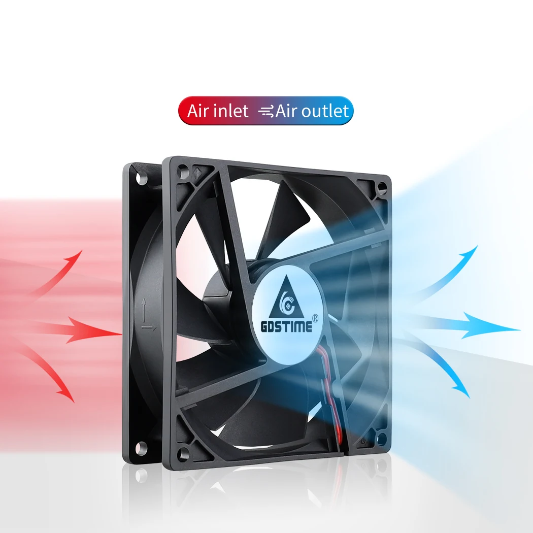 2 Chiếc Gdstime 90Mm 92Mm Quạt 92X92X25Mm 5V 12V 24V 48V 2PIN 3PIN USB Làm Mát Quạt Tản Nhiệt Cpu 9225 Tay Áo/Bi