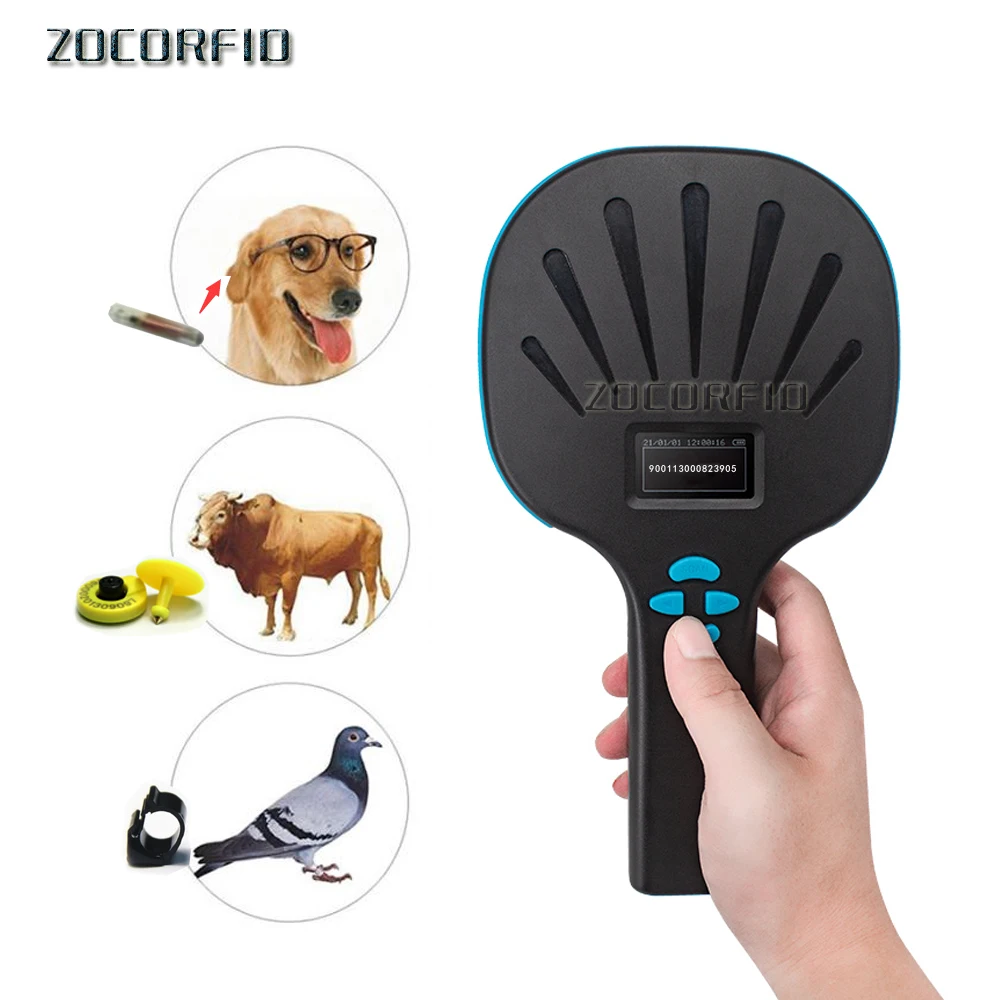 

New barcode Rfid FDX-B Animal Tag Microchip Reader ISO Chip OLED Pet Dog Scanner 134.2khz For Rfid Glass Tag Animal Microchip