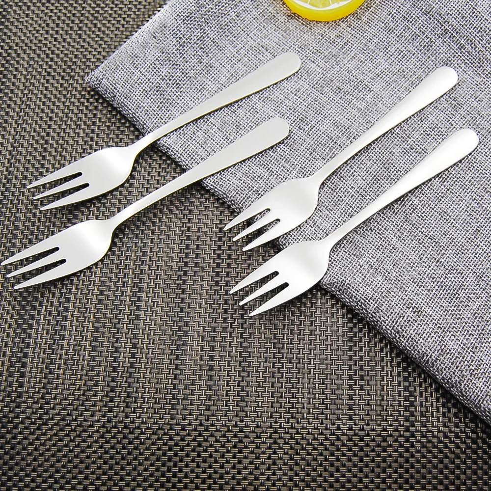 1pcs 14 x 2.2 cm Stainless Steel Fruit Fork Dessert Steak Knife And Fork Western Cutlery Dessert Fork