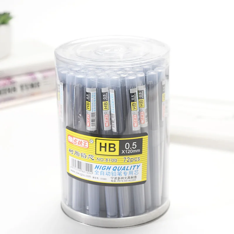 

72 box/lot Graphite Lead 2B HB Mechanical Pencil Refill Plastic Automatic replace Pencil Lead 0.5,0.7 Promotion