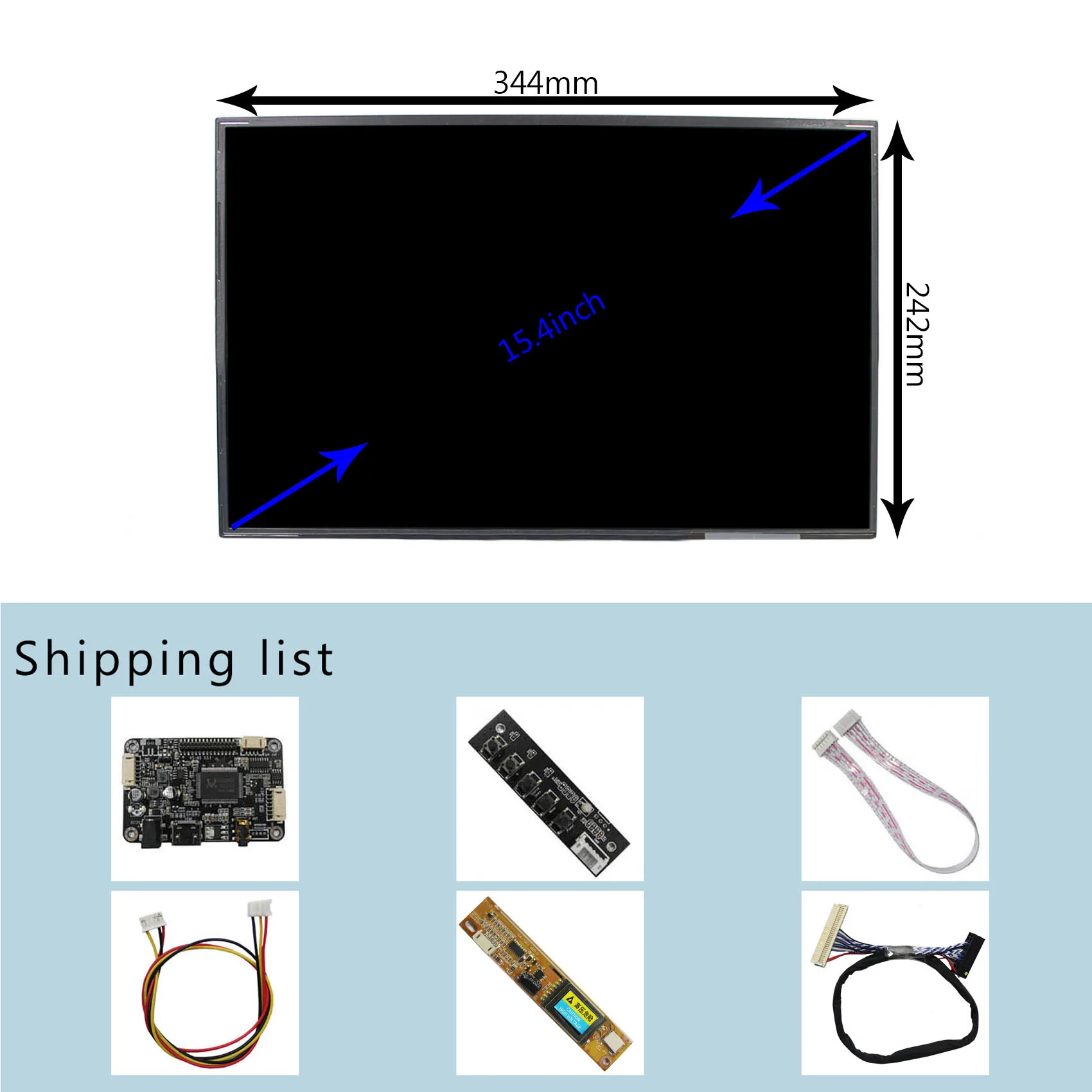 LCD Display 15.4" 1280X800 LCD Screen B154EW01/LTN154AT01 with HD-MI LCD Controller Board