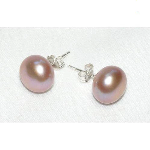 New Arrival Favorite Pearl Earrings Lavender Color Genuine Freshwater Pearl Jewelry S925 Sterling Silver Stud Lady Gift