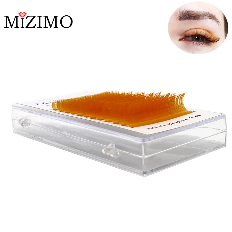 The orange color 8-15 length is mixed with natural softness to extend the professional grafting false eyelash makeup 0.07/0.10