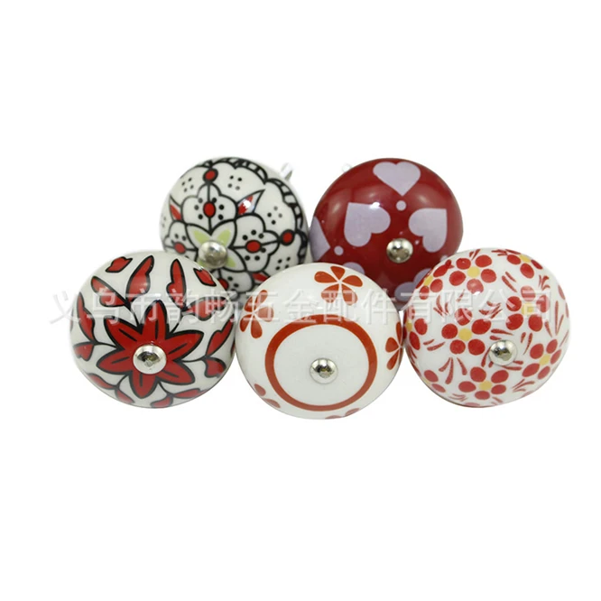 High-grade Round Ceramics Design European style Knobs Cupboard Drawer Pull Kitchen Cabinet Door Wardrobe Handles Hardware