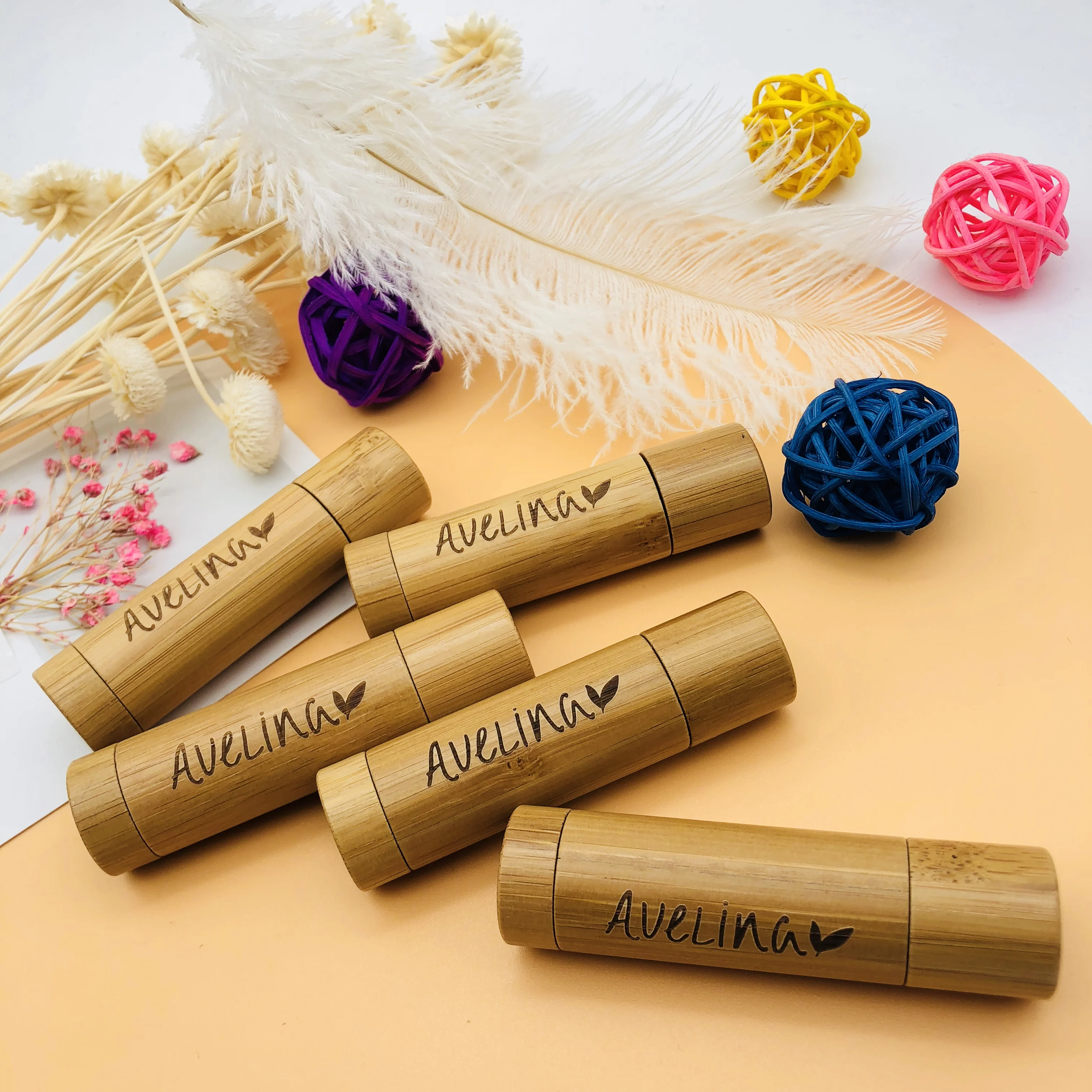 

10pcs OEM logo 5ml DIY Bamboo Wooden Lip Balm Tube,Empty Lip Rouge Filler,DIY Cosmetic Lipstick Sub Container,Makeup Tool