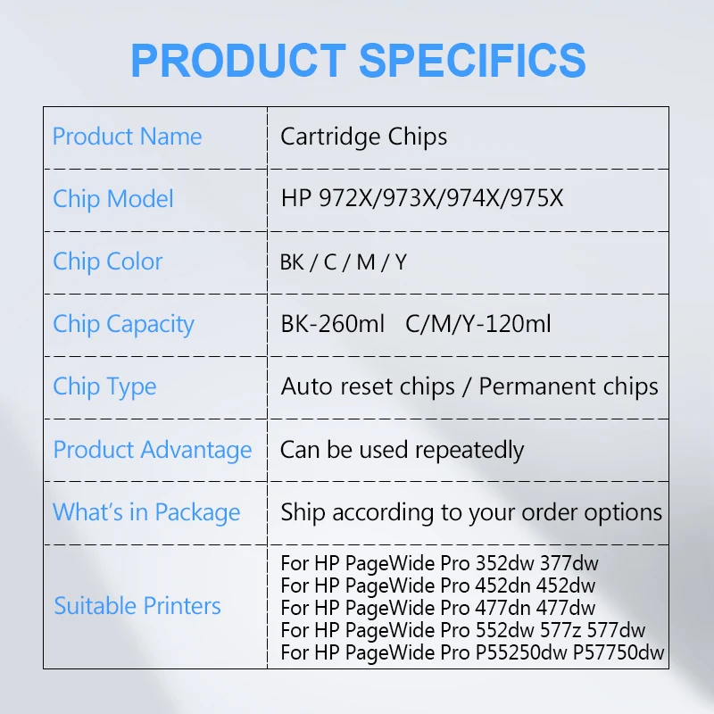 VB.9 Newest ARC Chip For HP 972 973 974 975 972X 973X 974X 975X CISS For PageWide Pro 352dw 377dw 452dn 452dw 477dn 477dw 552dw