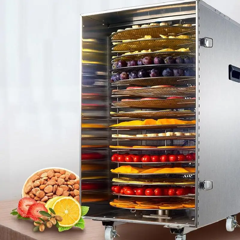 16 صواني الغذاء ديهيدراتور ماكينة تجفيف الفاكهة التلقائي دوران اللحوم وجبات خفيفة الفواكه المجففة آلة الخضروات التجارية للمنزل
