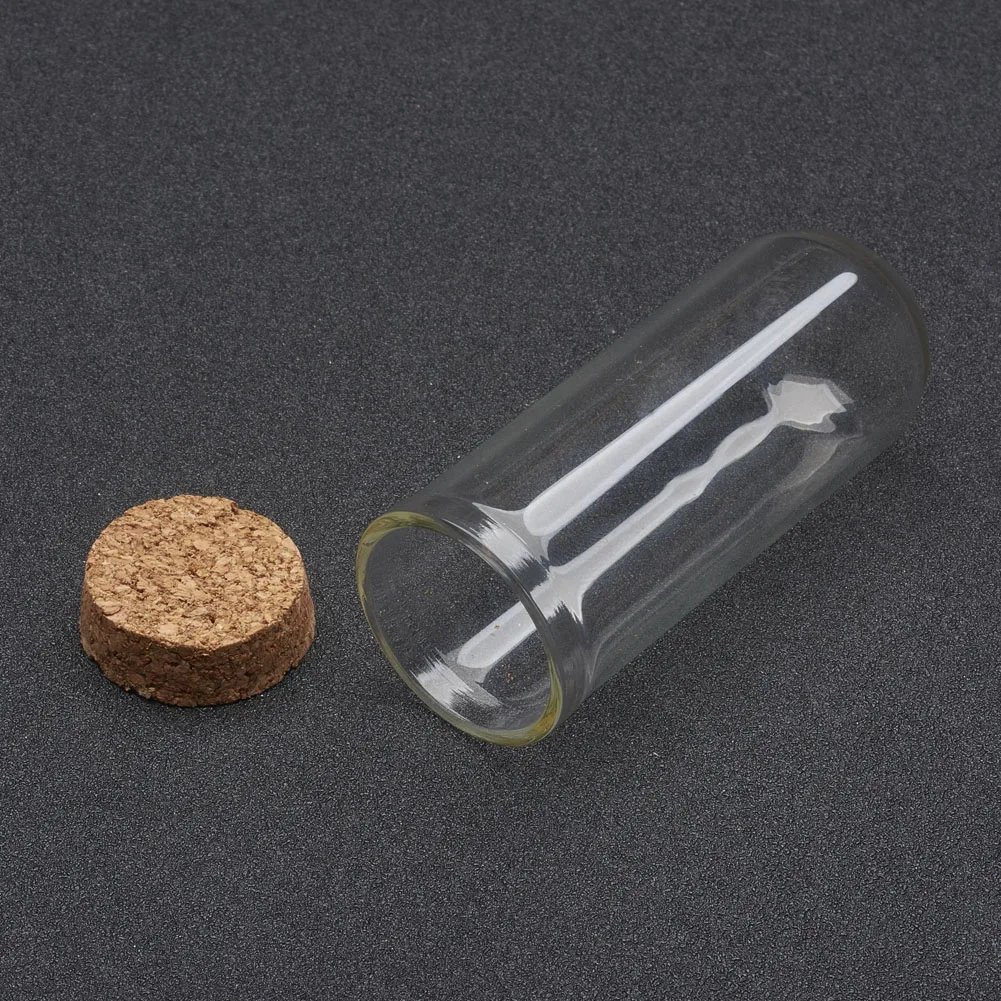 50Pcs Clear Dome Cloche Cover Transparent Glass Column Bottles for Doll House Container Jewelry Packaging Decor Jars Size S/L