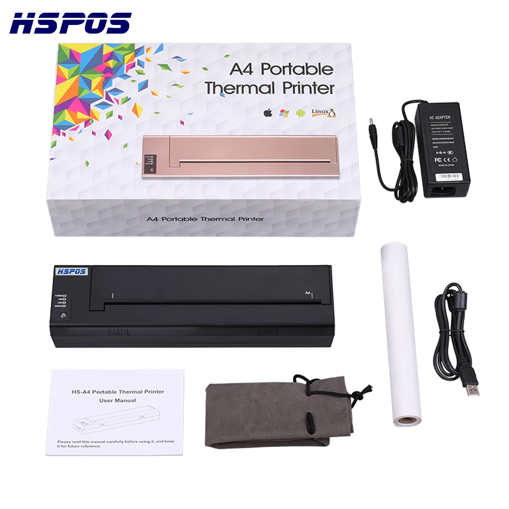 High quality A4 size portable printer with USB interface With Android app can print documents