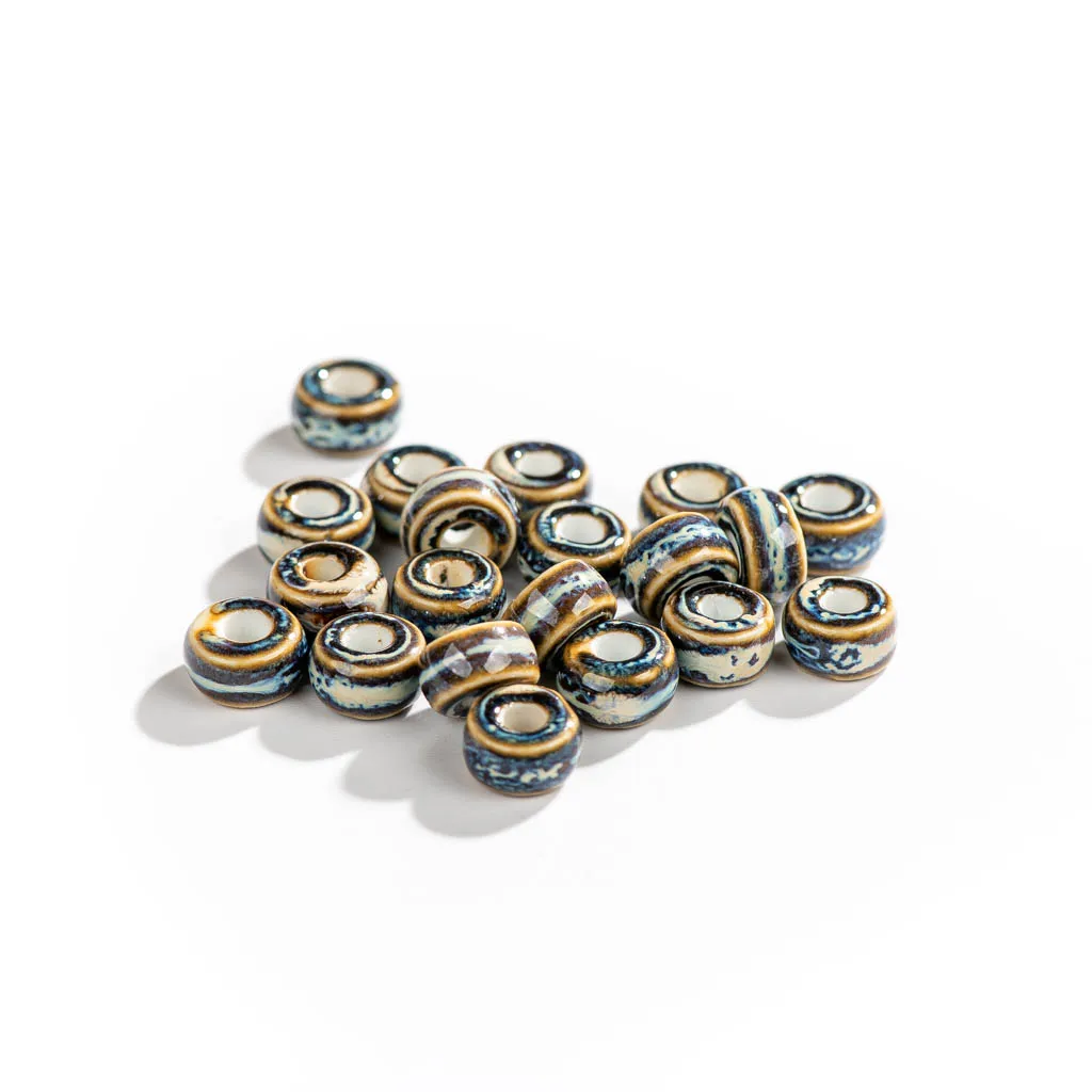 10#20pcs Vintage Small Ring Shape Kiln Color Ceramic Beads Handmade Materials Jewelry Accessories Making Bracelet #XN331