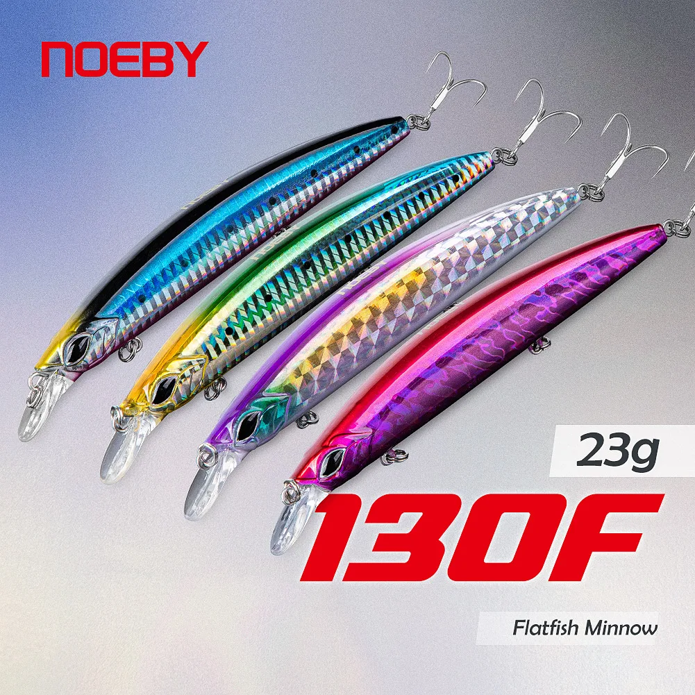 

NOEBY 4pcs Fishing Lures Set 130mm 23g Floating Minnow Jerkbait Wobblers Long Casting Artificial Baits for Sea Bass Fishing Lure