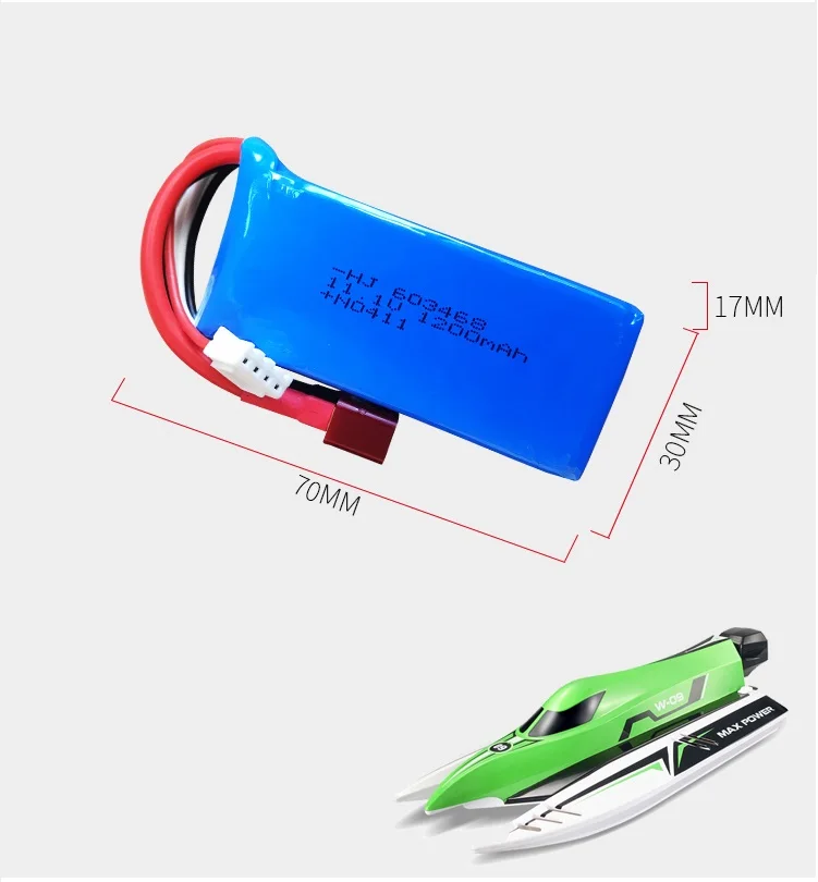 11,1 V 1200 mAh 30C 3S Lipo Batterie für WLtoys WL915 Rc Boot High Speed Fahrzeug F1 Racing Boot teile RC Batterie