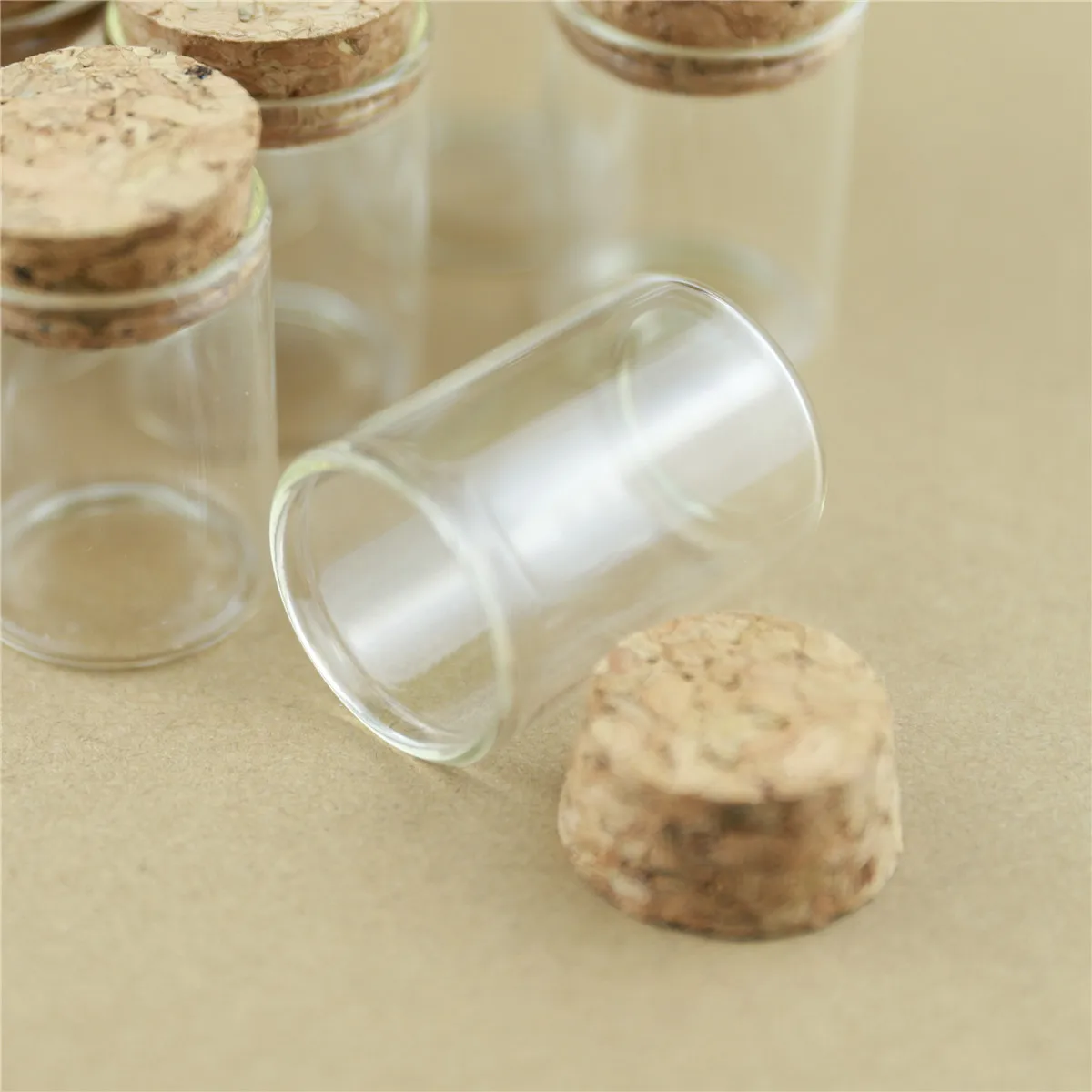 50 pcs/lot 26*30*40mm 15ml Cork Stopper Glass Bottle Wedding Decoration Bottle Container Glass Jars Vials DIY Craft Mini tube