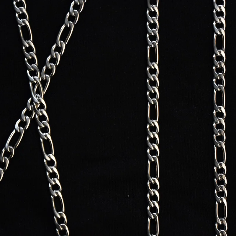 1 piece Width 3mm/4mm/5mm/6mm Figaro Link Chain Necklace Stainless Steel Jewelry Silver Color Curb for Pendant Men Women Gift