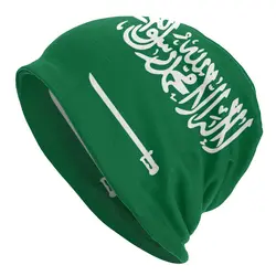 Arabia saudyjska flaga czapka z daszkiem czapka z dzianiny fajna jesienno-zimowa ulica Skullies czapka beanie męska damska dla dorosłych ciepłe czapki podwójnego zastosowania