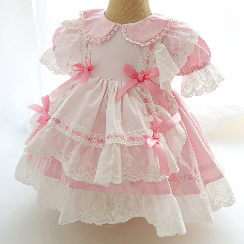 Boutique Tutu Infant Dresses Girls Toddler Spanish Floral Vintage Style Baby Vestido for Party Children Pricess Clothing