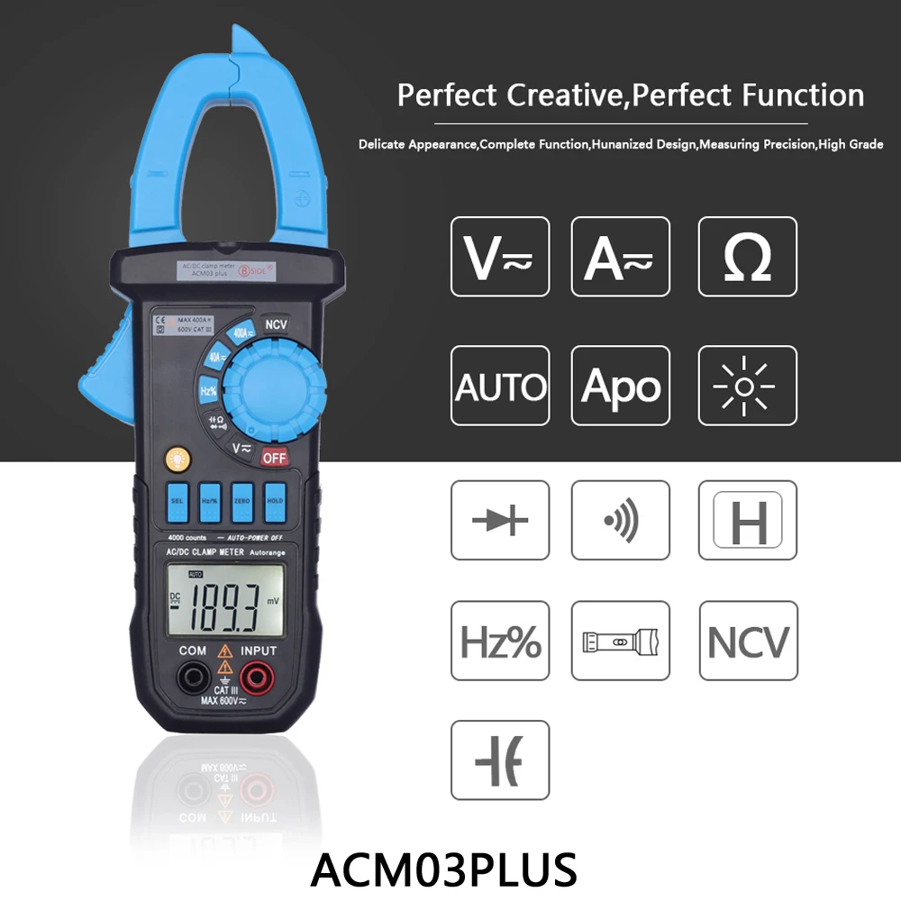 Cyfrowy miernik cęgowy DC AC prąd 400A amperomierz Tester napięcia multimetr woltomierz samochodowy Ampere Hz pojemność NCV Ohm Test