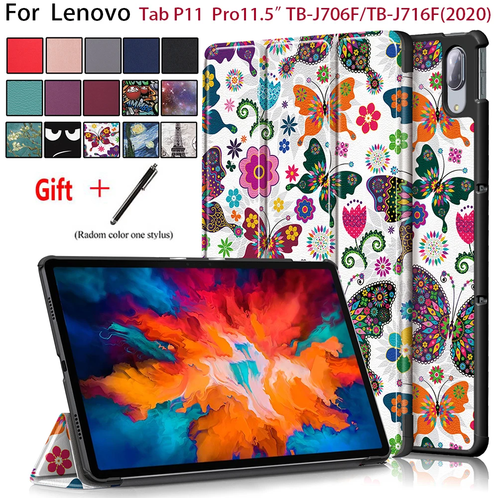 

Auto Sleep/Wake Case for Lenovo Tab P11 Pro(TB-J706F/TB-J716F) Case PU Leather Light Weight Slim Tri-Fold Magnetic Stand Cover