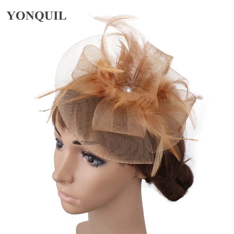 

Bride Wedding Fashion Fascinator Hat Cocktail Ladies Headwear For Occasion Derby Hair Accessories Flower Handmade Cocktail Hat