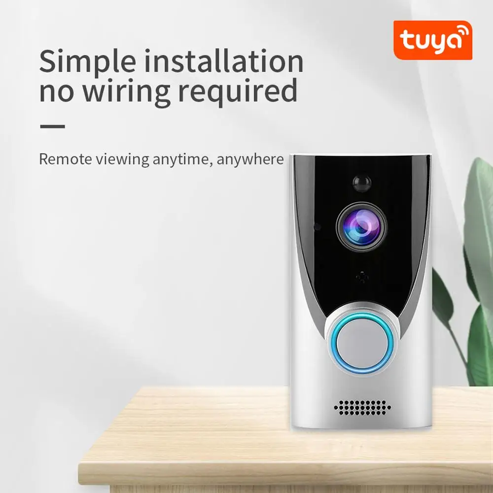 Zemismart Tuya WiFi 1080P Smart Video Doorbell Installed Battery Wireless Video Intercom Remote Recording Night Vision Camera