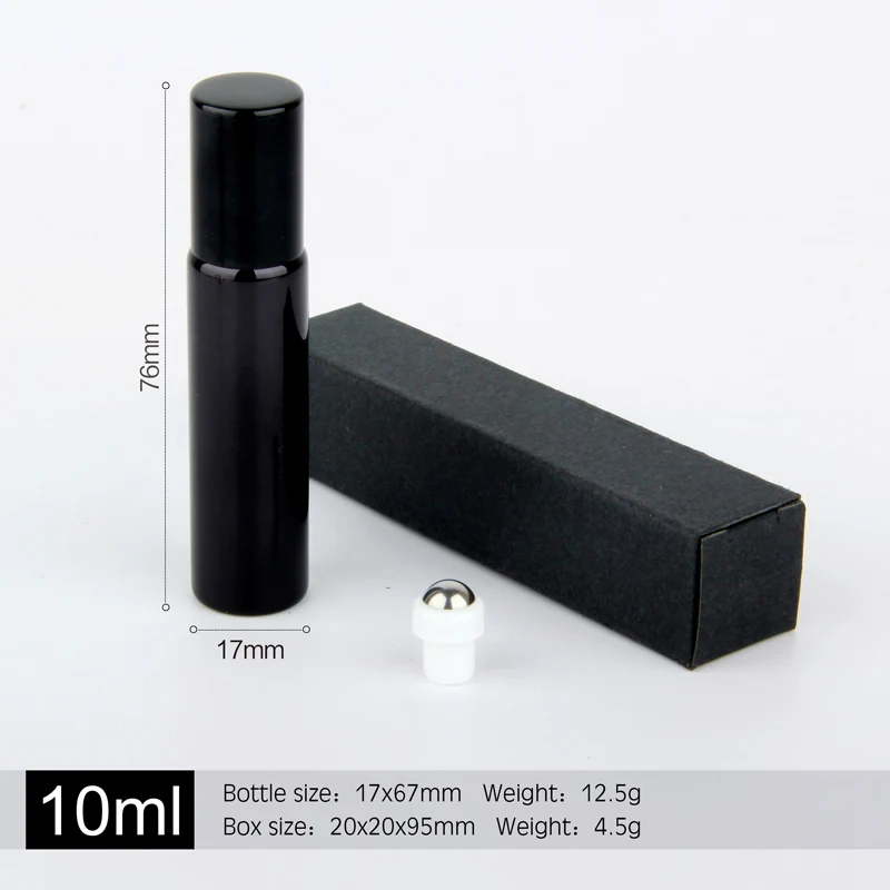 20 Pieces/Lot 10ml Empty Roll on Bottle Essential Oil Cosmetic Gift box with packaging Glass empty Bottle