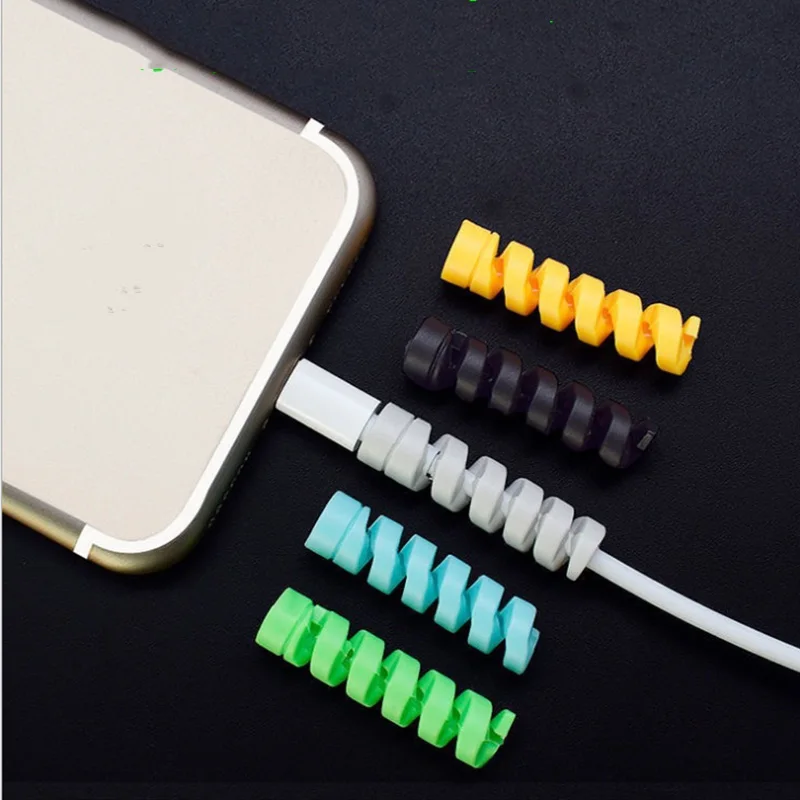 4PCS Free Shipping Cable Protector Silicone Bobbin Winder Wire Cord Organizer Cover for Apple iphone USB Charger Cable Cord