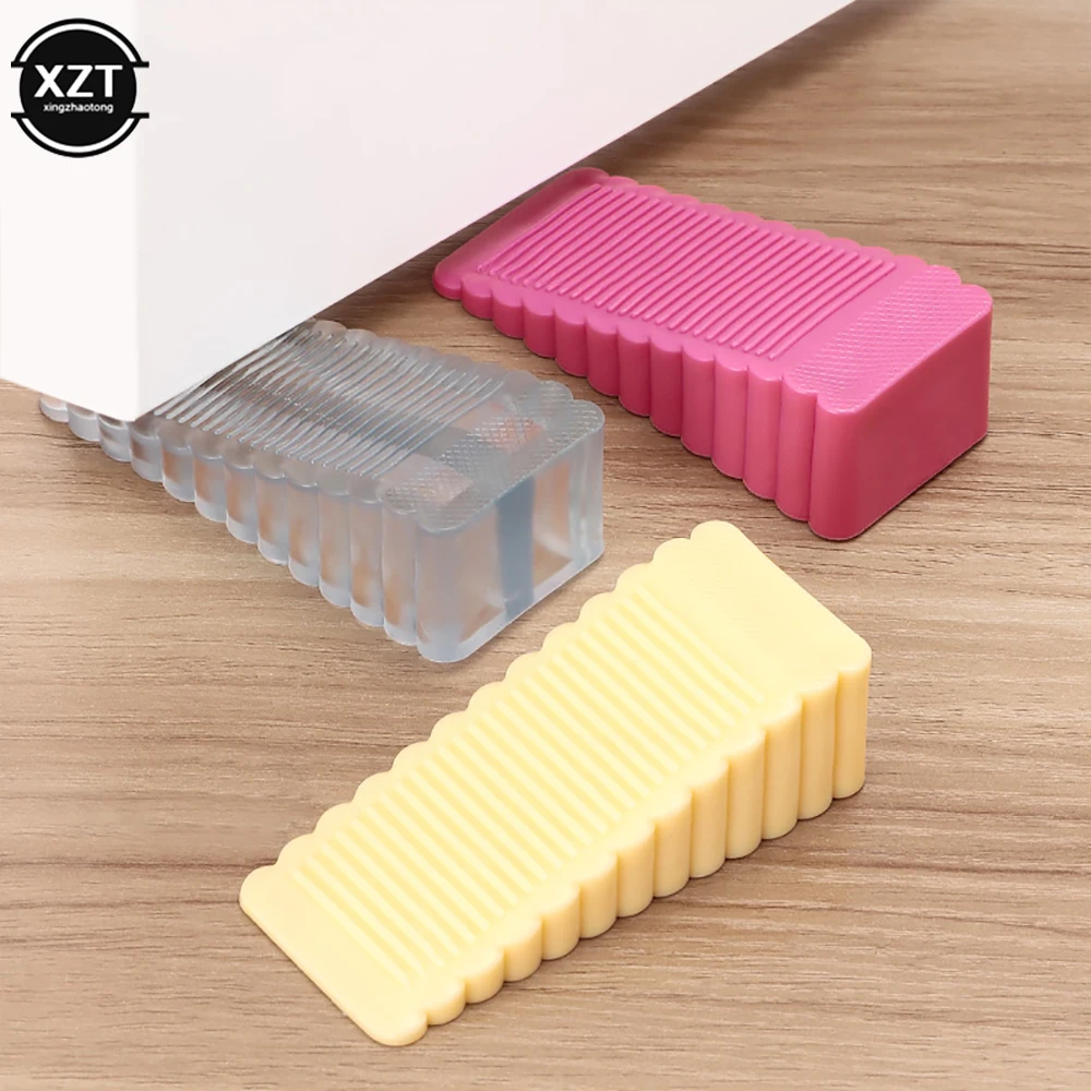 1Pcs Safety Silicone Door Stop Stoppers Block Wedge Doorstops Door Stopper Home Office Door Rear Retainer Anti-collision Stop