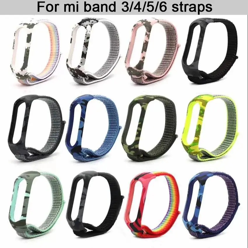 

Nylon Bracelet for xiaomi Mi Band 5 6 Strap Sport Loop Watch Belt for Men and Women Strap Wristband for Xiaomi Mi band 4 3