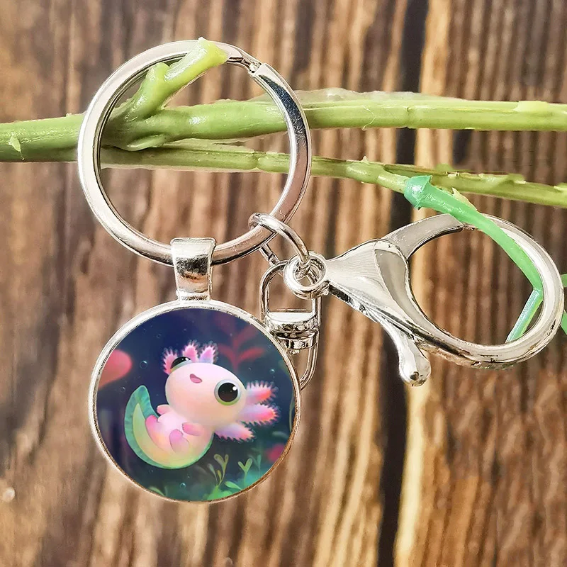 Hợp Thời Trang Kawaii Axolotl Móc Khóa Vòm Kính Thiết Kế Hình Thú Tôm Hùm Khóa Mặt Dây Chuyền Móc Khóa Chất Lượng Cao Móc Khóa Cho Bạn Bè Quà Tặng