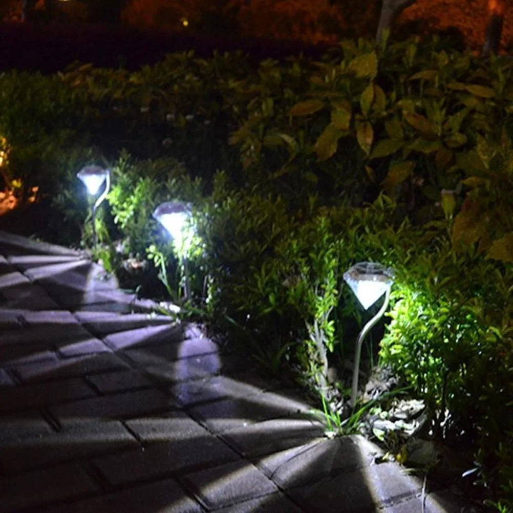 4PCS Diamond LED Solar Garden Light Outdoor IP65 Waterproof Solar Stake Lamp Lawn Landscape Lamp For Path Patio Yard Decoration