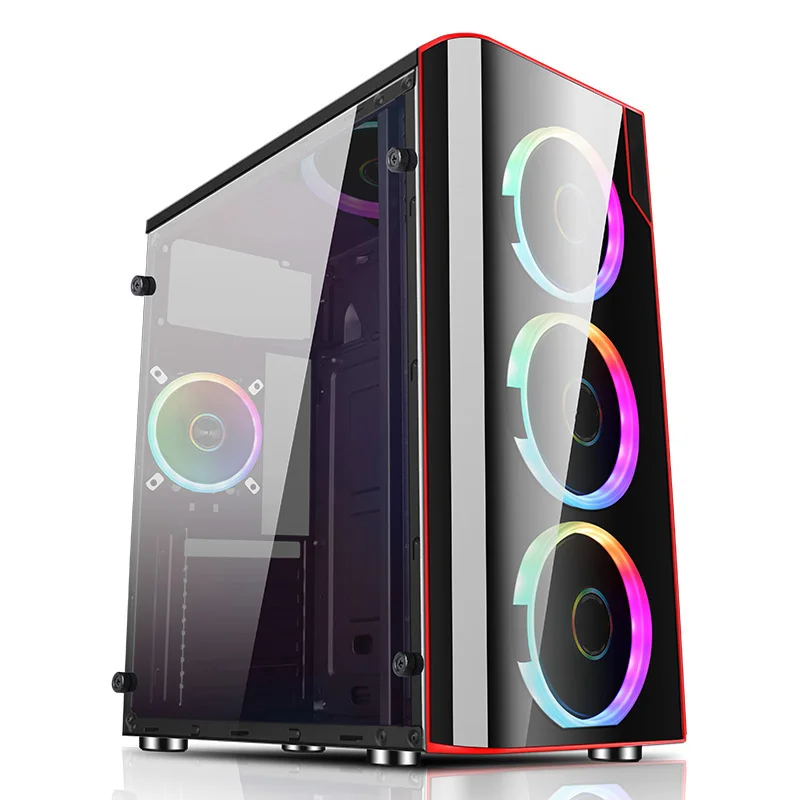 Pc de bureau gaming, avec processeur Core E5-2660 LED, 16 go DDR4, SSD, GTX 1060, 6 go, GPU, VGA, design personnalisé