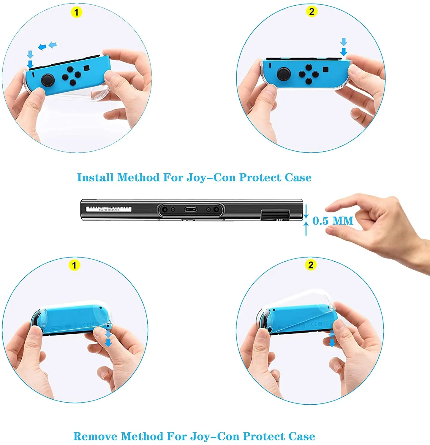 Custodia trasparente Dockable per Nintendo Switch, custodia protettiva per Nintendo Switch e Joy-Con Controller- Crystal Clear