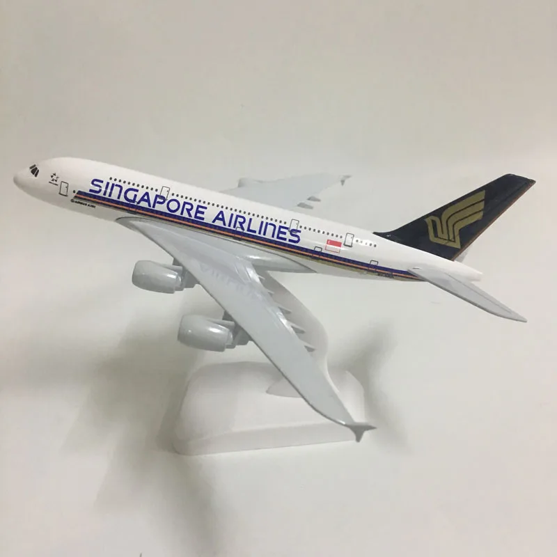 

JASON TUTU 20cm SINGAPORE AIRLINES Airbus A380 Plane Model Airplane Model Aircraft Model 1:300 Diecast Metal planes toys Gift