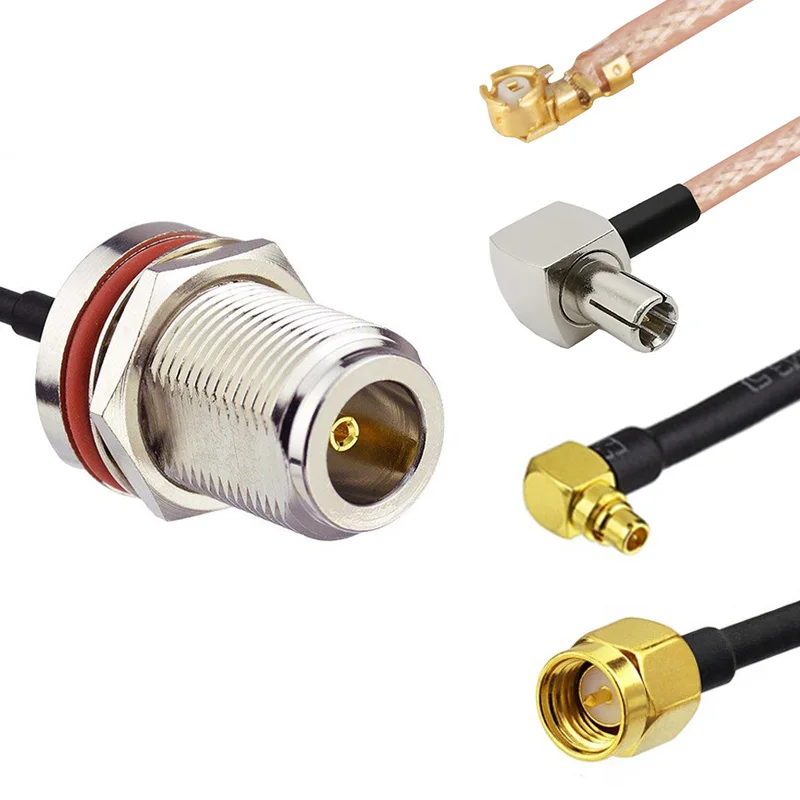 1Pcs 15cm N female Connector Cable to IPEX uFL SMA TS9 MMCX Plug pigtail Antenna RF Coax Adapter Extension cord coaxial Jumper