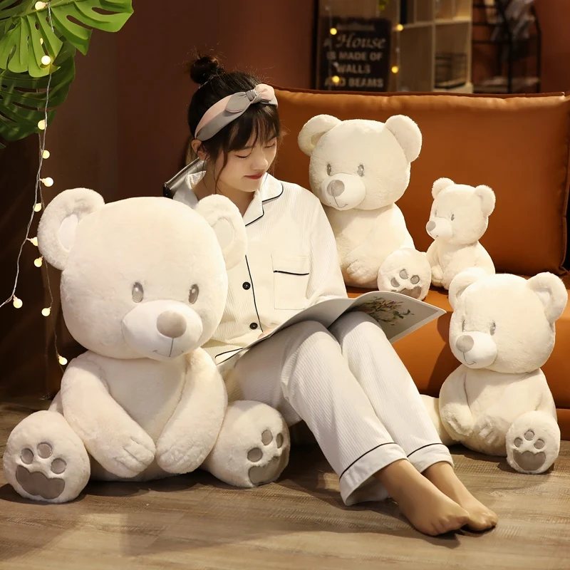 

High Quality White Bear Plush Doll Soft Stuffed Animal Teddy Bear Plush Toys Kids Girls Valentine Lover Kawaii Birthday Gift