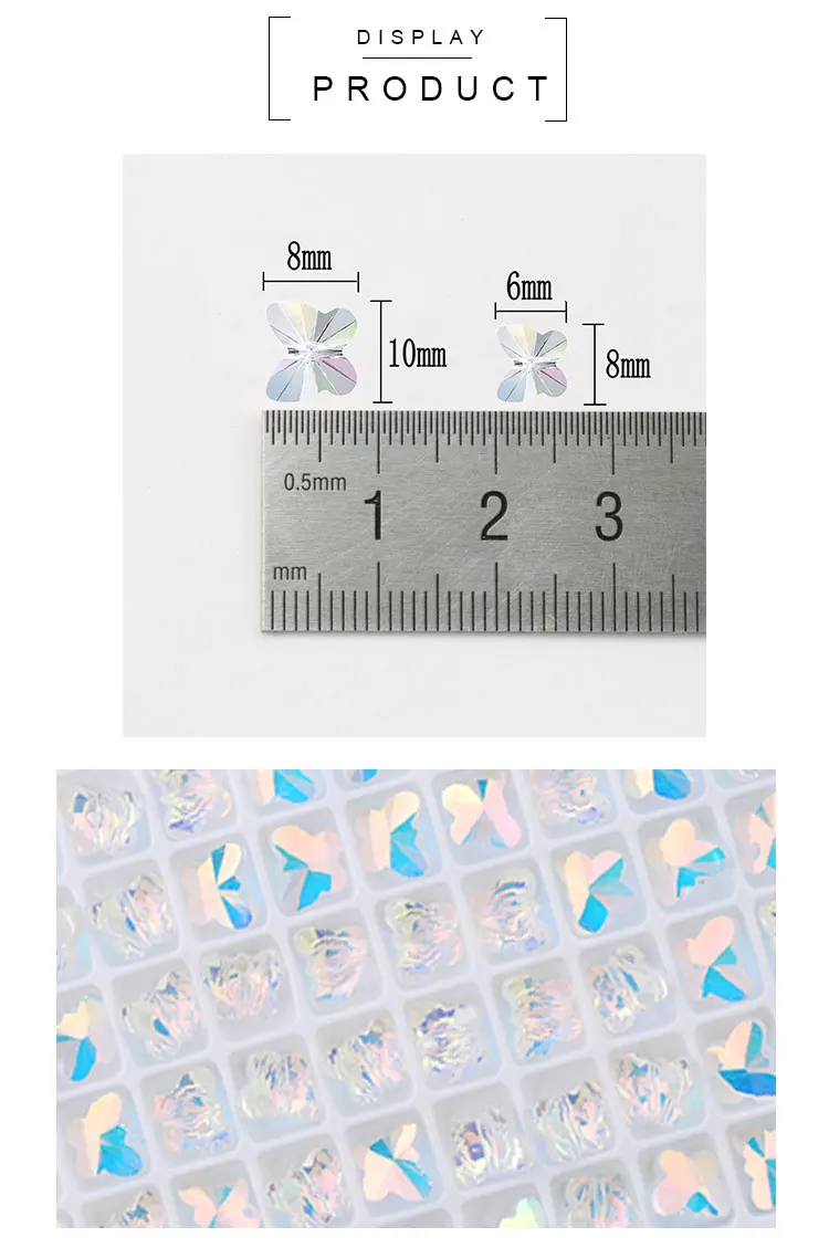 72/84PCS 6/8mm Kristall Schmetterling Perlen für Schmuck Machen AB Farbe Glas Anhänger Perlen Schmuck DIY Armbänder Halskette Ohrringe – Detail 7
