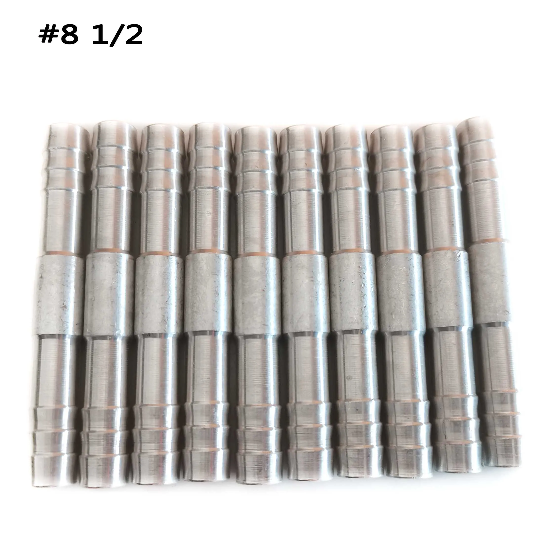 100PCS 3/8 1/2 5/8 3/4 Straight Splice Push in Fitting Aluminium A/C Refrigerant Hose Barb Joints Connectors #6 #8 #10 #12