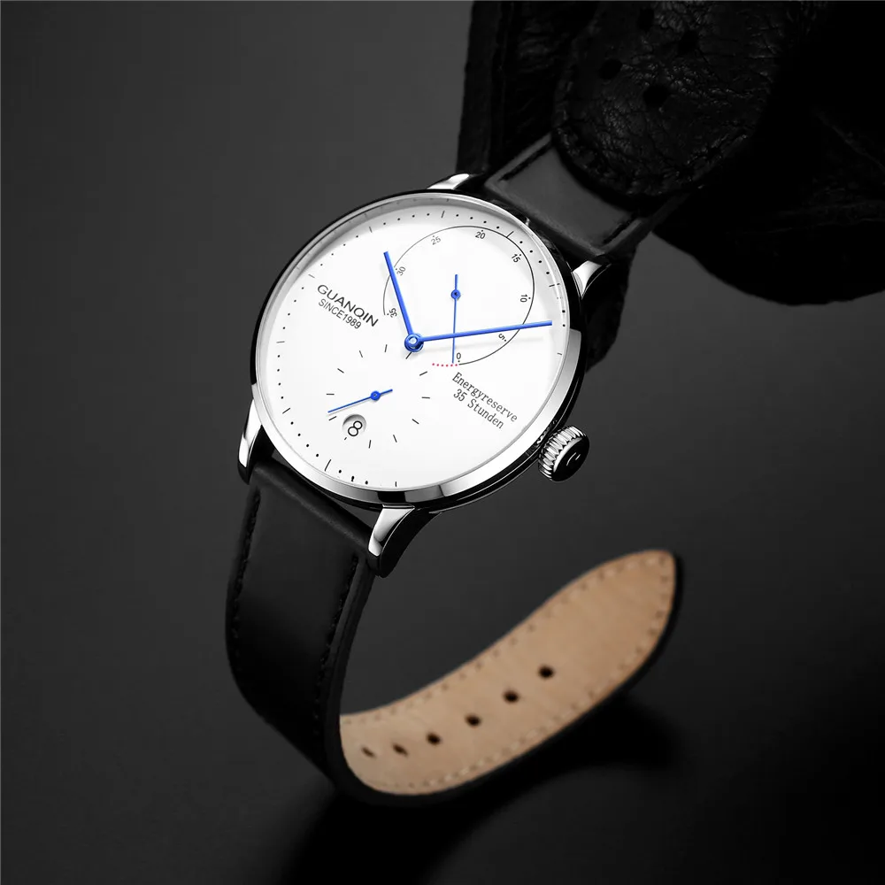 Imagem -04 - Reloj Hombre Guanqin Data Mecânica Relógio de Negócios Automático Masculino Relógios Topo da Marca Luxo Aço Inoxidável Relógio de Pulso Homem