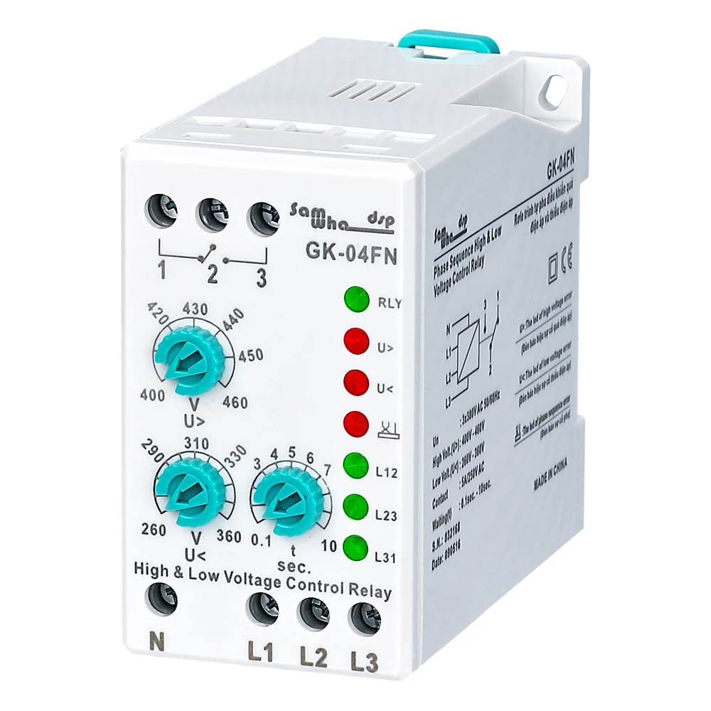 

Samwha-Dsp GK-04FN Phase Sequence Phase Failure Voltage Analogue Adjustable Protection Relay (3*380V With Neutral Wire)