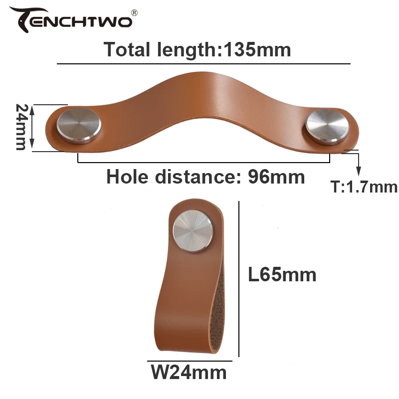 TENCHTWO Modern Kitchen Furniture Handles Cupboard Closet Cabinet Knobs Drawer Door Pulls Gold/Silver Brass Artificial Leather