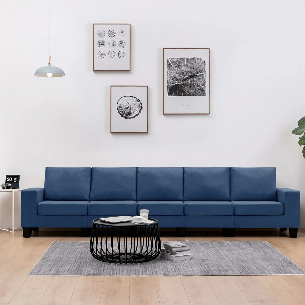 2 Seater/3 Seater/4 Seater/5 seater blue fabric sofa for living room office