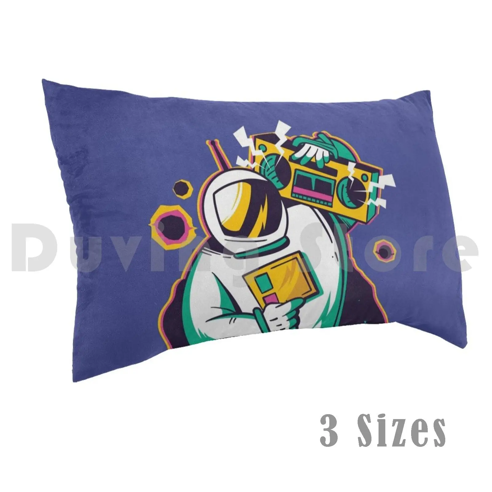 Astronaut Boombox Pillow Case Printed 35x50 Music Astronaut Space Album Stars Band Blue Brand New Cosmos Cute