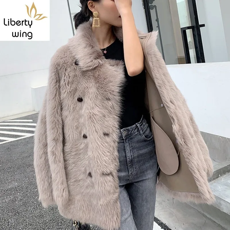 Italy Designer Women Luxury Mid Long Lamb Real Jacket Runway Ladies Genuine Leather Shearling Coat 100% Natural Fur Overcoat