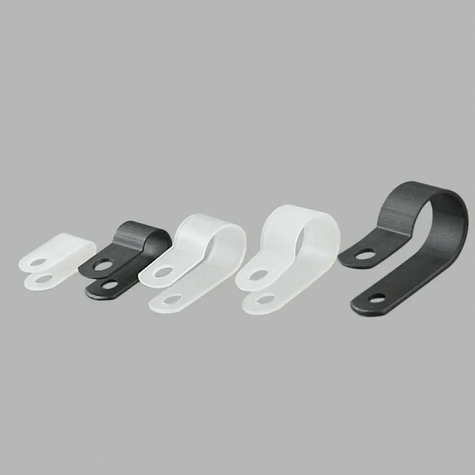 

10Pcs 3.2~31.8mm White Nylon Cable Clamp Plastic R-type P Clip Cable Hose Mounting Fixture Durable Electrical Fittings